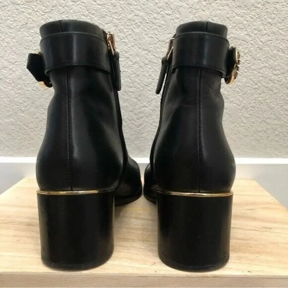Tory Burch Black Sofia Dress Leather Ankle Bootie 7.5